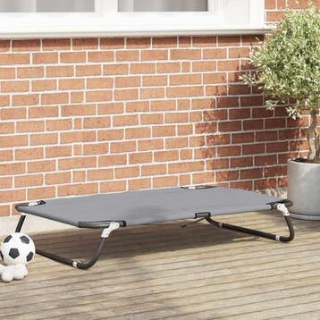vidaXL Hondenbed 105 x 65 x 18 cm Staal Lichtgrijs, Dieren en Toebehoren, Verzenden, Nieuw