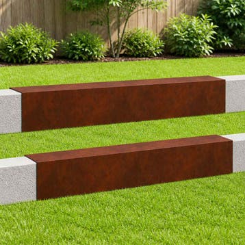 vidaXL Afdekprofiel voor tuinranden 2 st 100 x 15 x 15 cm, Verzenden