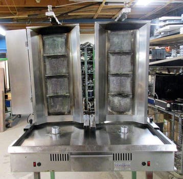 Dubbele Doner Grill met 4 branders, gas, Nieuw in verpakking