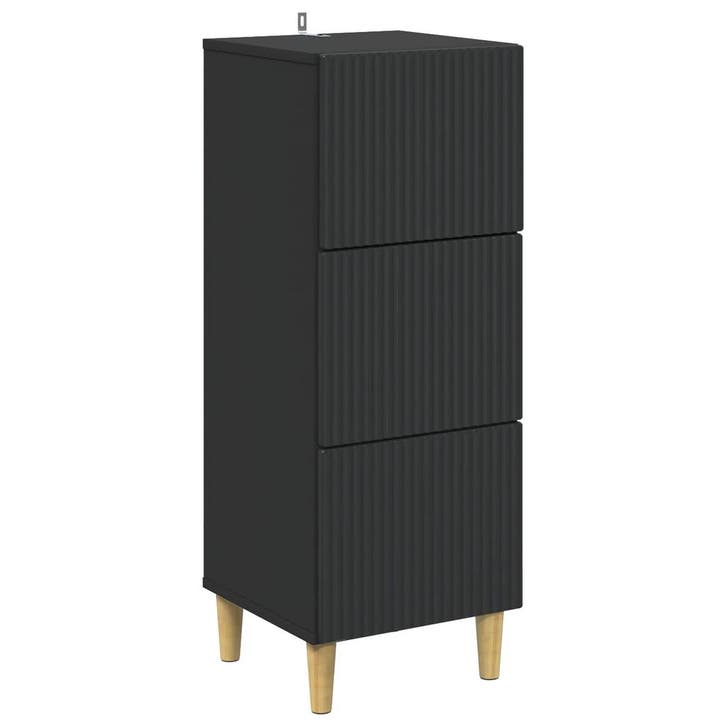 vidaXL Ladekast Zwart 33 x 34,5 x 90 cm Bewerkt hout, Huis en Inrichting, Kasten | Overige, Nieuw, Verzenden