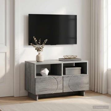 vidaXL Tv-meubel 60 x 34.5 x 40 cm Grijs Sonoma Bewerkt hout, Maison & Meubles, Armoires | Mobilier de télévision, Verzenden