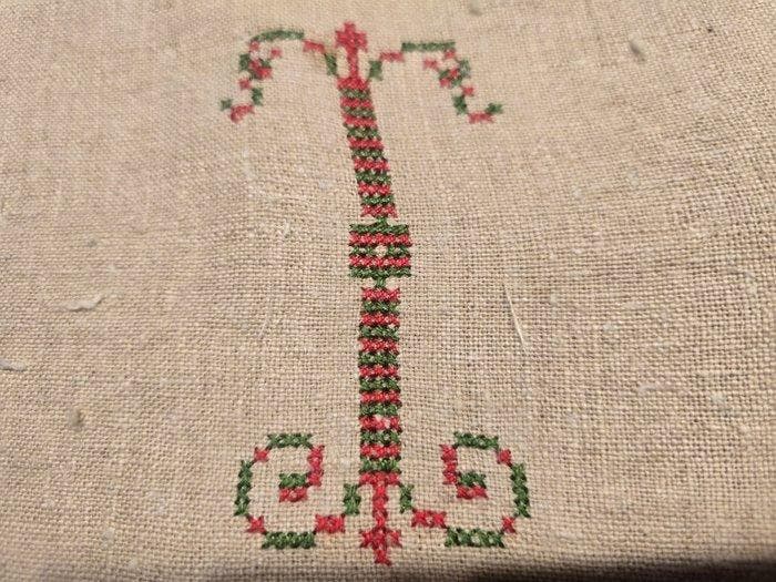 Laken - 245 cm - 235 cm - Oude lakens, Antiquités & Art, Tapis & Textile