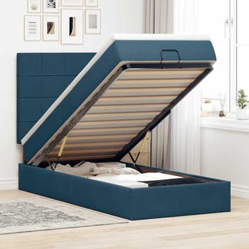 vidaXL Ottoman bed met matrassen 80x200cm fluweel, Verzenden
