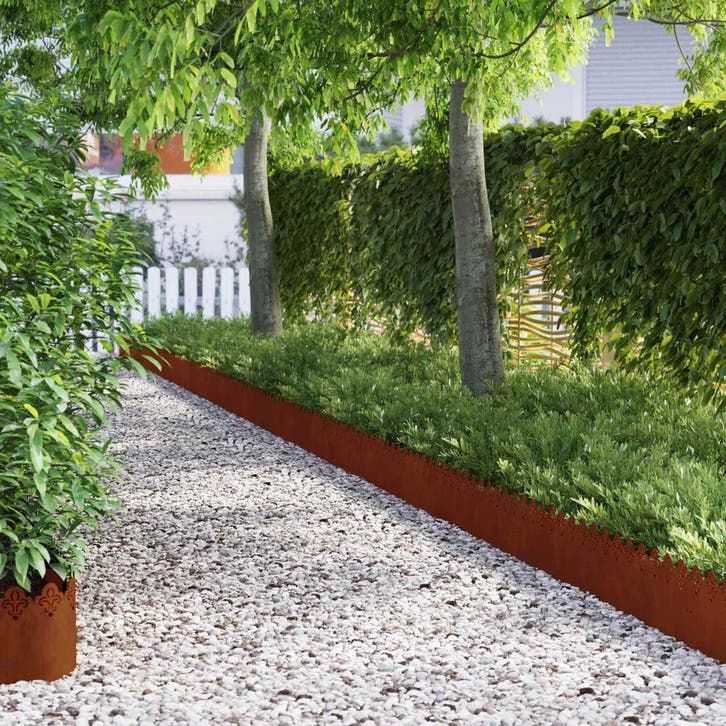 vidaXL Gazonranden 20 pcs 103 x 0,05 x 22 cm weervast staal, Jardin & Terrasse, Traverses & Bordures, Envoi