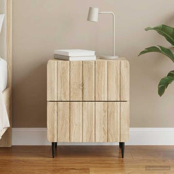 vidaXL Nachtkastje Sonoma Eiken 43 x 34,5 x 49,5 cm Bewerkt, Verzenden