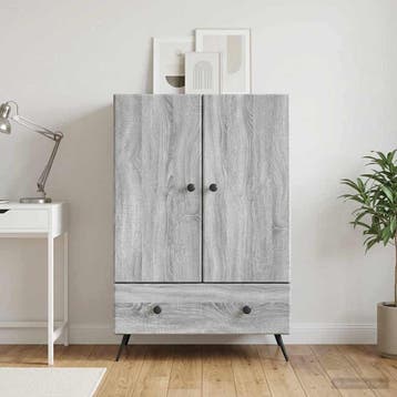 vidaXL Dressoir Grijs sonoma 66 x 34,5 x 95 cm Bewerkt hout, Verzenden, Nieuw