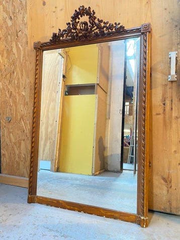 Spiegel - Hout - XIXe eeuw, hoogte 152 cm