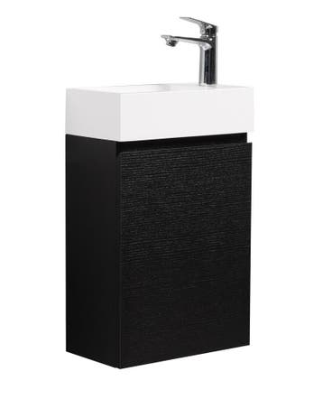 Toiletmeubel Angela 40 x 22 cm Zwart Fonteinmeubel, Doe-het-zelf en Bouw, Verzenden, Nieuw