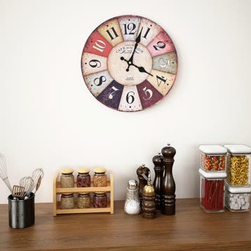 vidaXL Wandklok vintage stijl 30 cm meerkleurig, Verzenden