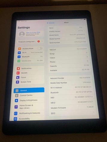 Apple iPad (6th Generation, 2018) – Model A1954 / MR722 –, Nieuw