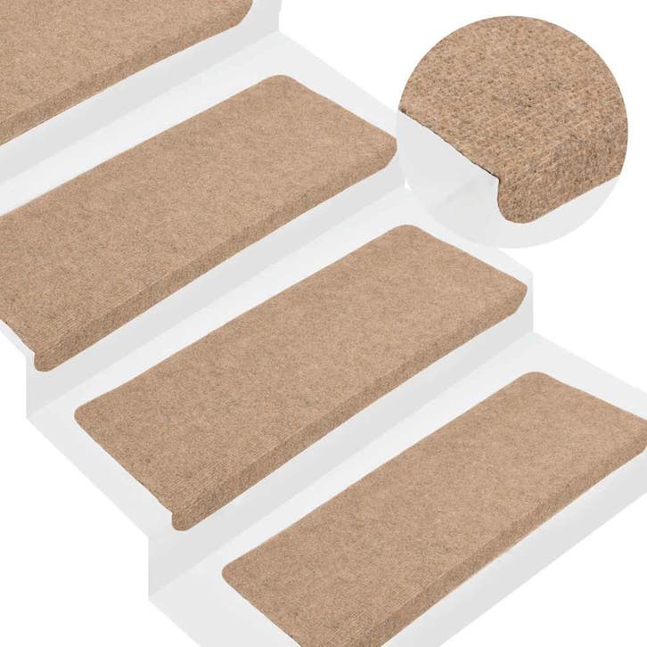 vidaXL Trapmatten zelfklevend 30 st 65x24,5x3,5 cm beige, Bricolage & Construction, Échelles & Escaliers, Envoi