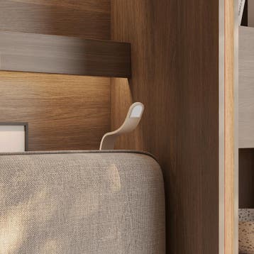 Lenart Bed Concept Verticaal Opklapbed 90x200 - Kastanjebrui, Nieuw