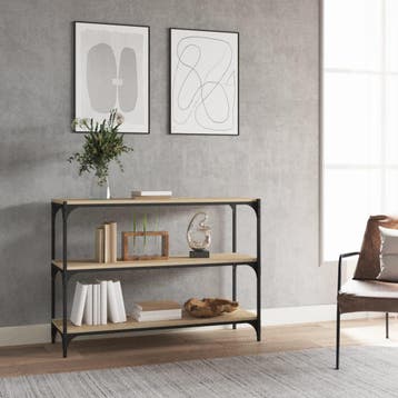 vidaXL Boekenkast 100x33x70,5 cm bewerkt hout en staal, Verzenden