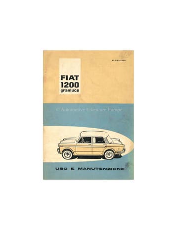 1960 FIAT 1200 GRANLUCE INSTRUCTIEBOEKJE ITALIAANS, Ophalen of Verzenden