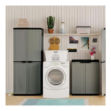 Kis Jolly hoge kunststof kast 68x39x166 cm donkergrijs/zwart, Ophalen of Verzenden