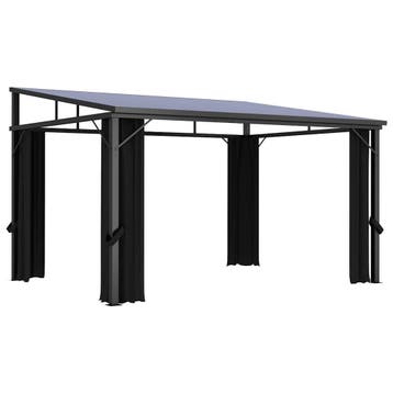 vidaXL Prieel met gordijn 405x294x244 cm antraciet, Verzenden