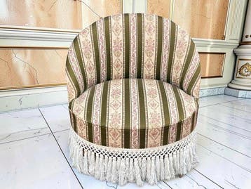 Fauteuil - Bois, Textile - 70 cm, années 1930–1940, Antiquités & Art