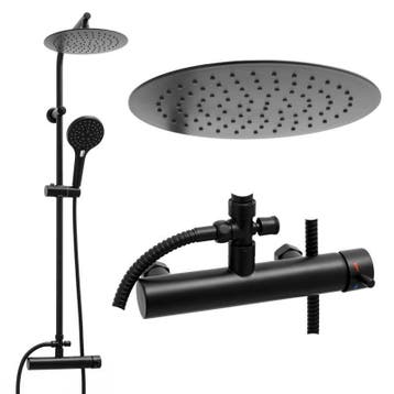 Regendoucheset Zwart | Messing Kraan | Premium | OP=OP, Ophalen of Verzenden, Nieuw, Koper, Douche