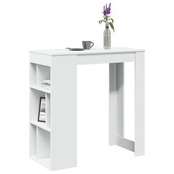 vidaXL Bartafel met rekken 102x50x103,5 cm bewerkt hout wit, Verzenden