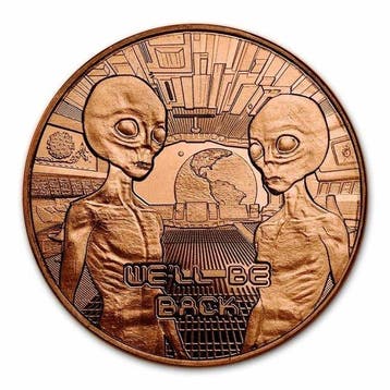 Verenigde Staten. 10 x 1 oz Area 51 Aliens Well be Back 999