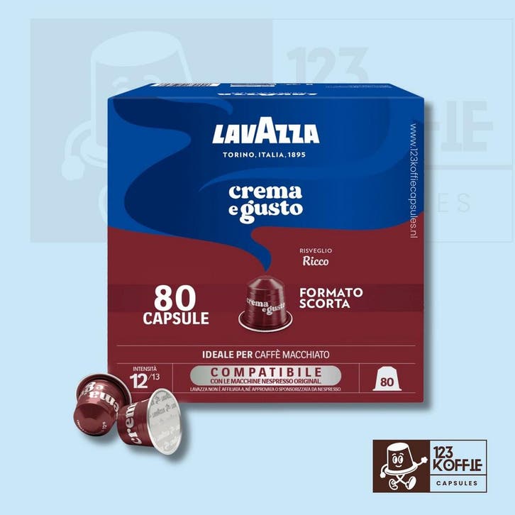 Lavazza Crema e Gusto Ricco aluminium capsules Nespresso 80, Elektronische apparatuur, Koffiemachine-accessoires, Verzenden