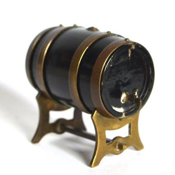 Figurine - Miniature wine barrel - Laque, Laiton
