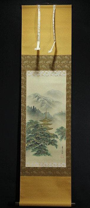 Golden pagoda (Rurikoji Temples Five-Story Pagoda) -, Antiquités & Art, Antiquités | Autres Antiquités