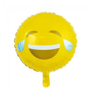 Helium Ballon Emoji Lach 45cm leeg, Verzenden