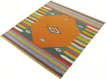 Handgeweven Designer Kelim - Kelim - 103 cm - 97 cm, Nieuw