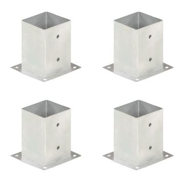 vidaXL Paalankers 4 st 101 mm gegalvaniseerd metaal, Tuin en Terras, Palen, Balken en Planken, Verzenden, Nieuw