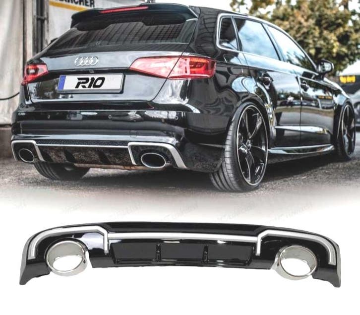 DIFFUSEUR AUDI A3 SPORTBACK 16- LOOK RS3 + EMBOUTS D´ÉCHAPPE, Autos : Pièces & Accessoires, Carrosserie & Tôlerie, Envoi