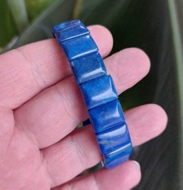 Bracelet en lapis-lazuli naturel avec inclusion de pyrite et