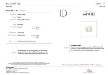 1 pcs Incolore Saphir - 7.62 ct - Lotus Gemology (Thaïlande)