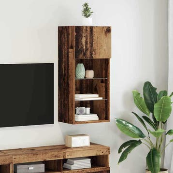 vidaXL Wand gemonteerd TV Kast 40,5 x 30 x 90 cm Oudhout, Verzenden, Nieuw