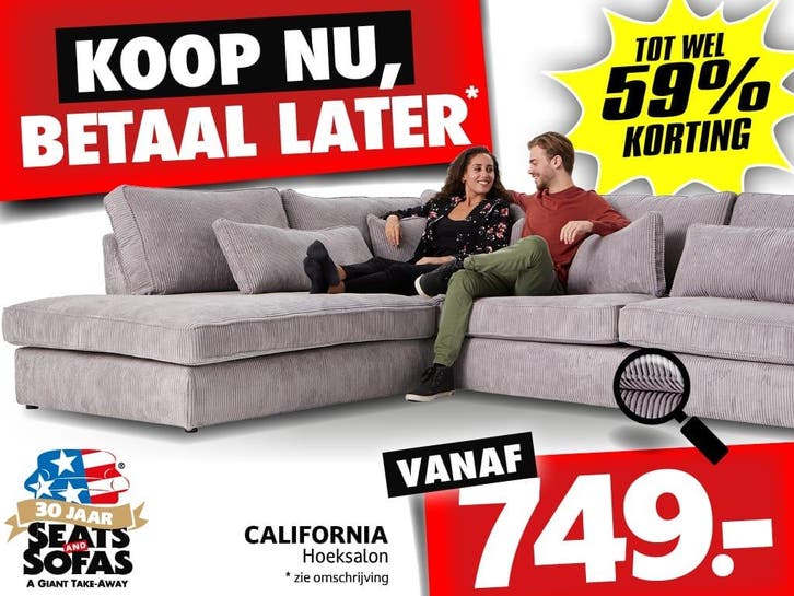 California Hoeksalon vanaf €749.-, Maison & Meubles, Canapés | Salons