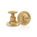 WC slot draaiknop messing getrommeld rond rozet - retro j..., Ophalen of Verzenden, Slot