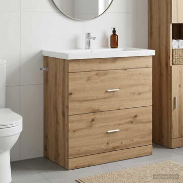 vidaXL Badkamer Onder Het Wastafel Kast Artisanaal eiken, Huis en Inrichting, Verzenden, Nieuw