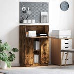 vidaXL Bureau met plank Rook Eiken 71.5 x 31.5 x 106.5 cm, Verzenden, Nieuw