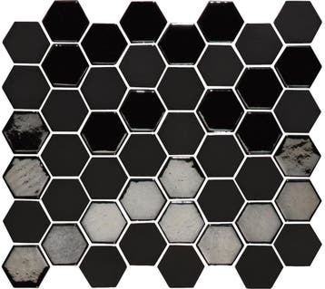 Wand Mozaïek Tegels Factory Hexagon Keramiek Zwart - Matj.., Nieuw, Ophalen of Verzenden, 20 tot 40 cm, 10 m² of meer
