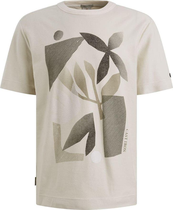 Cast Iron T-shirt Print Ecru maat Maat 48/50 (M) Heren, Kleding | Heren, T-shirts, Nieuw, Maat 48/50 (M), Verzenden