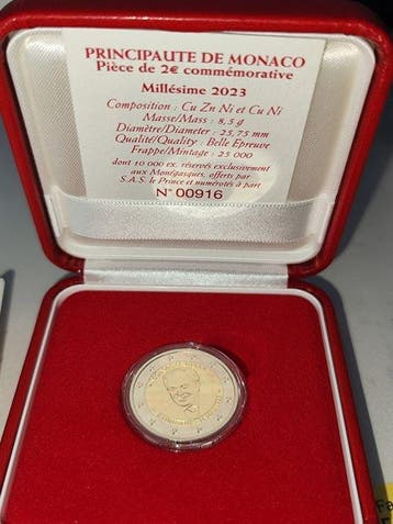 Monaco. 2 Euro 2023 Rainier III Proof
