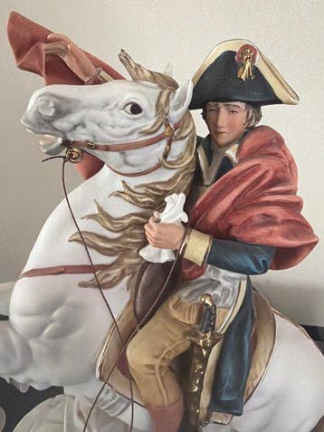 Beeld, Napoleon te paard - 27.5 cm - Biscuit porselein, Antiek en Kunst