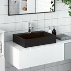 vidaXL Wastafel 50x38x11 cm gegoten mineraal/marmer matzwart, Verzenden