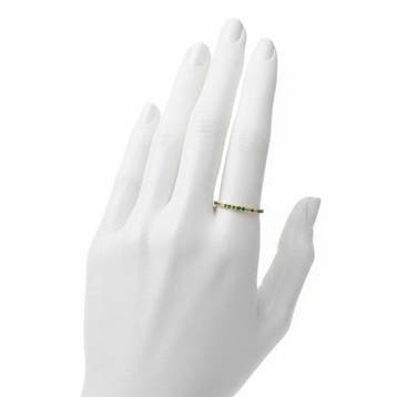 Ring - 14 karaat Geel goud - 0.47ct. tw. Smaragd - Diamant