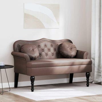 vidaXL Chesterfield Bank Bruin 120,5 x 65 x 75 cm Kunstleer, Huis en Inrichting, Verzenden, Nieuw
