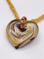 24 karaat - Murano-glas, Geel goud - Ketting met hanger -