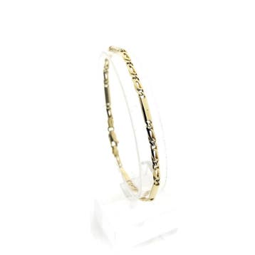 Gouden gesloten Figaroschakel armband (Schakelarmband), Ophalen of Verzenden