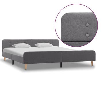 vidaXL Bedframe stof lichtgrijs 180x200 cm, Verzenden