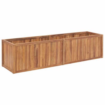 vidaXL Plantenbak verhoogd 200x50x50 cm massief teakhout, Tuin en Terras, Verzenden, Nieuw