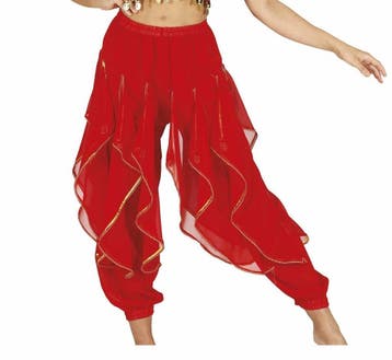 Buikdanseres Broek Rood Dames Luxe, Verzenden, Nieuw
